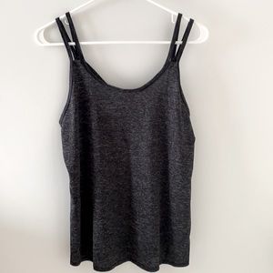 Black w/thin white stripes active ware tank.